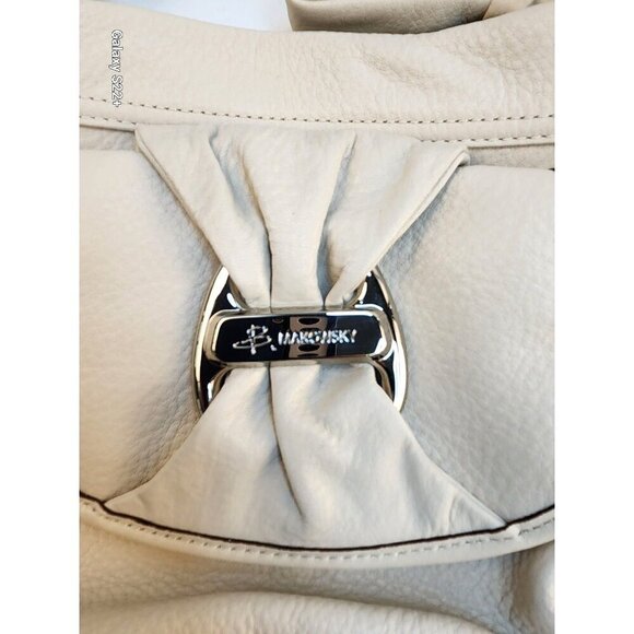 Cream B. Makowsky Womens Leather Crossbody Bag With Leopard Lining & Front and B - Picture 10 of 12